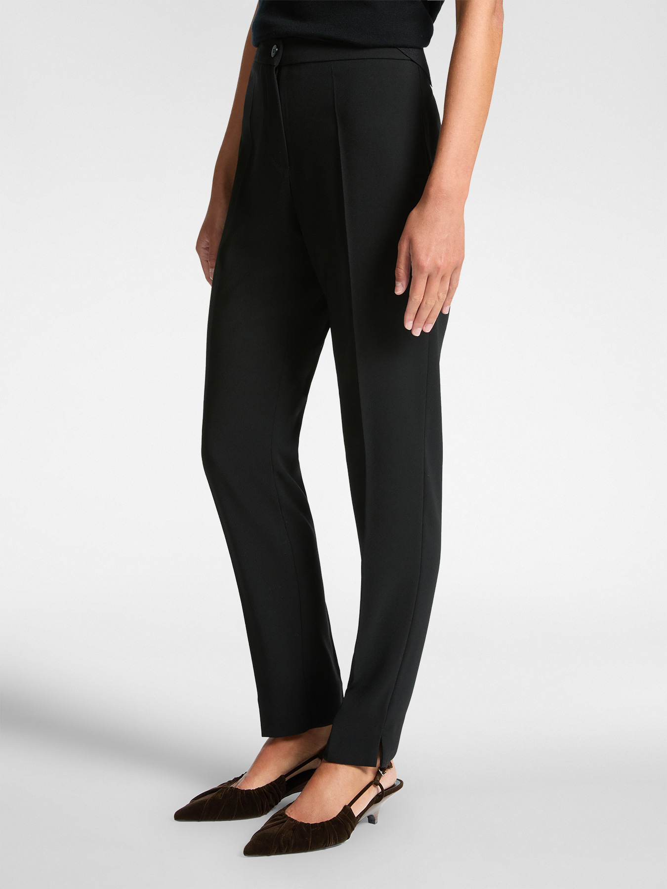 Slim-fit trousers in stretch fabric image number 2