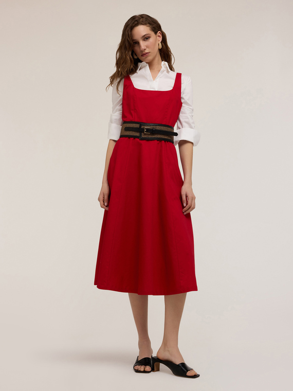 Robe mi-longue en popeline