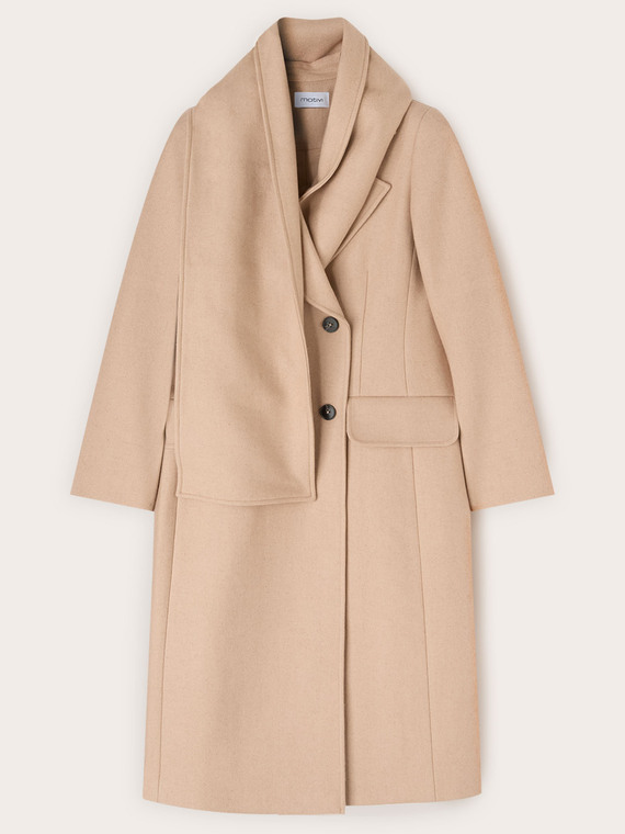 Abrigo cruzado con motivo bufanda