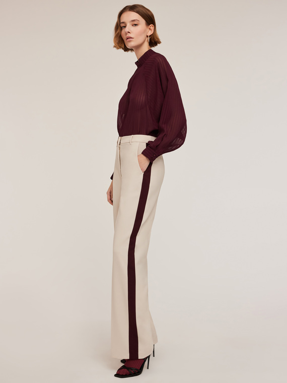Palazzo trousers with side band