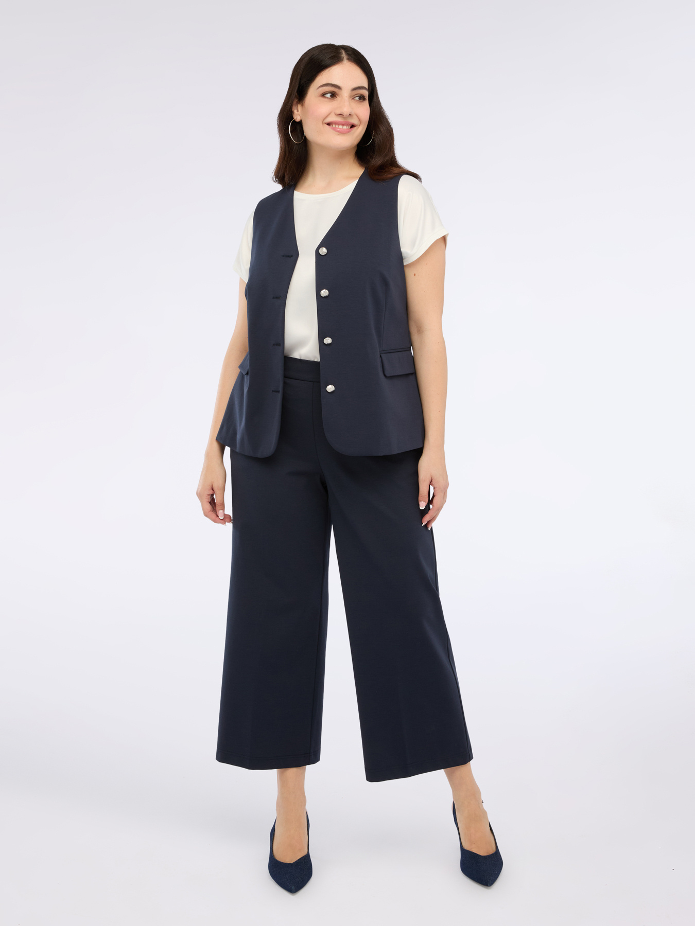 Strickweste aus Milano-Strick mit Knöpfen image number 3