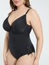 One-piece swimsuit with ruffles and side ties image number 2