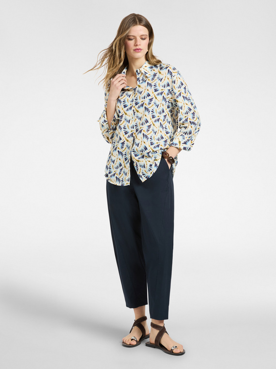 Stretch cotton balloon trousers