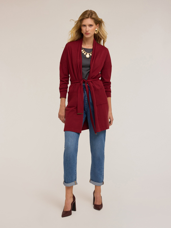 Cardigan long avec ceinture