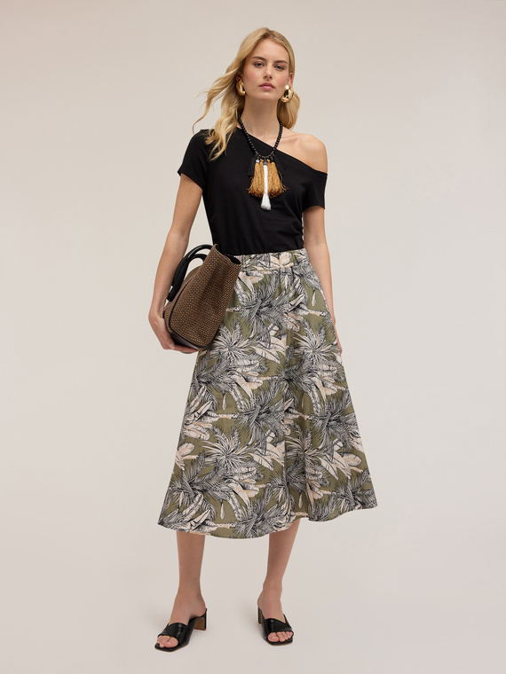 T-shirt with asymmetrical neckline