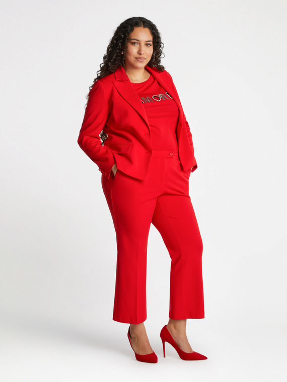 Kick-Flare-Hose aus Stretchgewebe