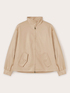 Nappa-effect coated fabric bomber jacket image number 4