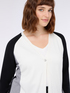 Color block cardigan in viscose blend image number 3
