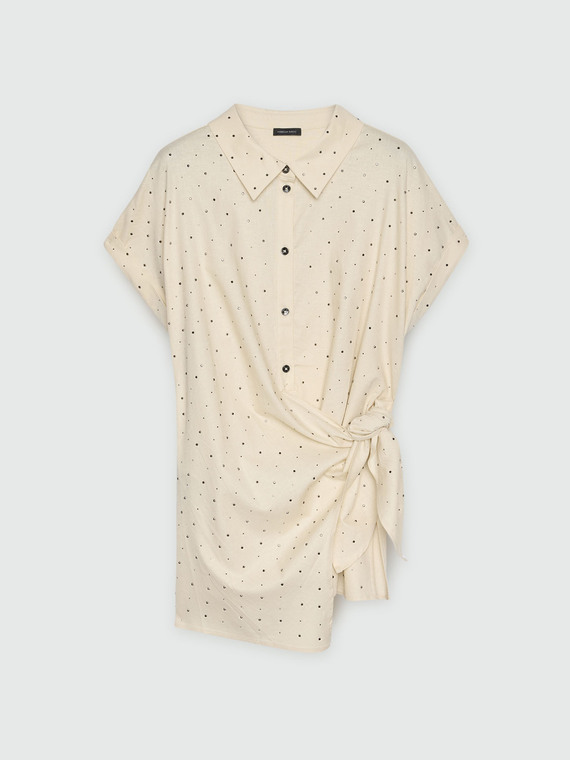 Camicia con borchie e nodo laterale