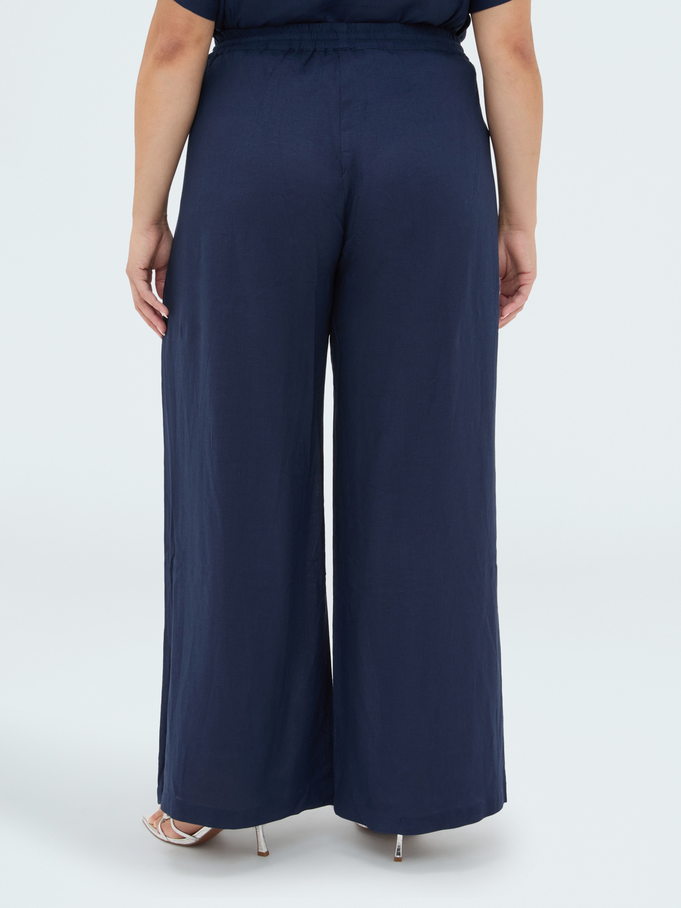 Wide-Leg-Hose aus Leinenmischung image number 1