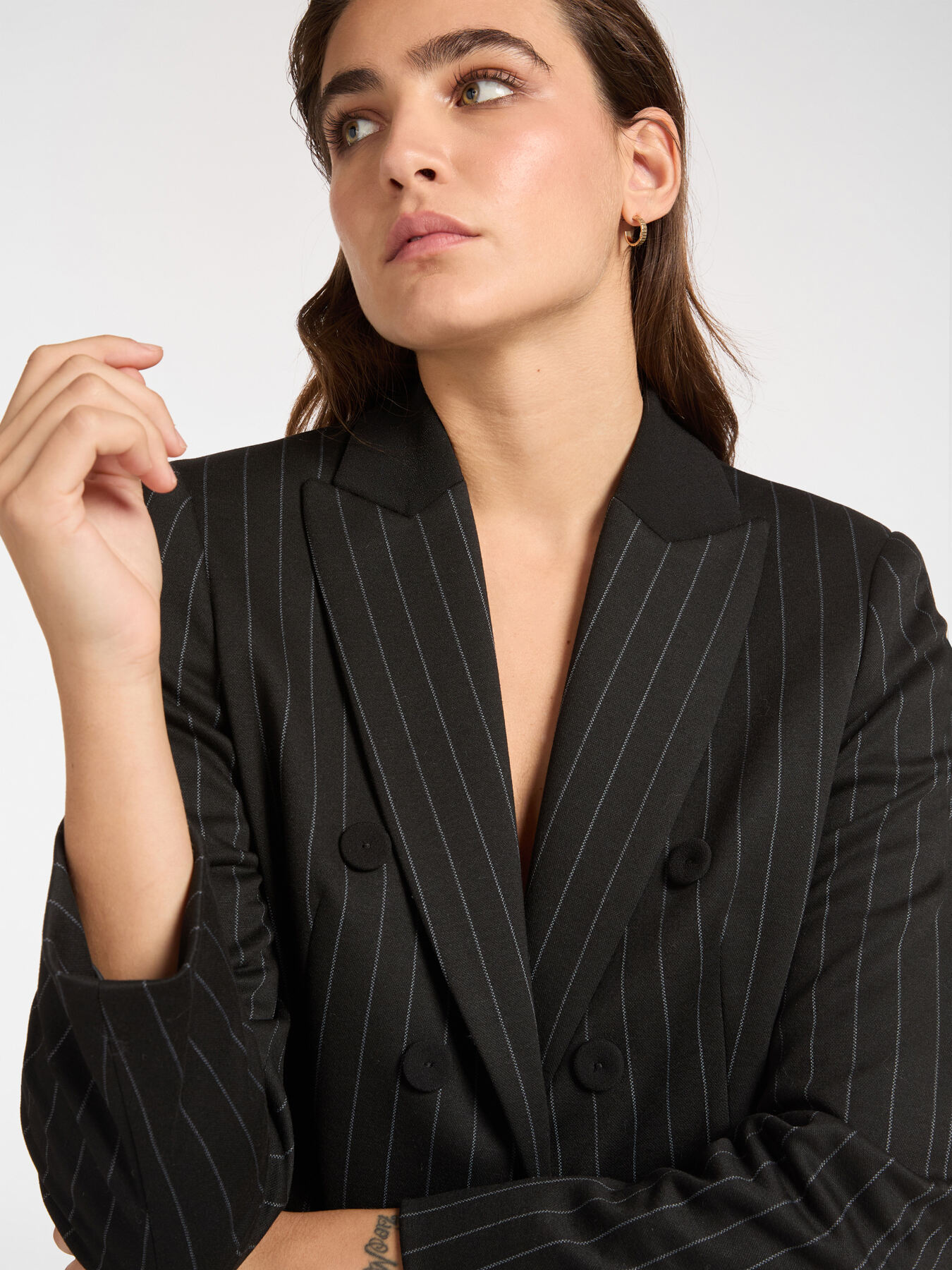 Blazer in pinstripe fabric image number 3