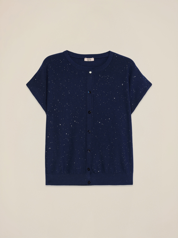 Cardigan corto con paillettes