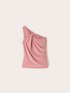 One-shoulder draped top image number 4