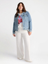 Denim-Blousonjacke mit Glanzpunkten image number 2