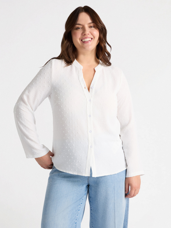 Shirt with V-neck