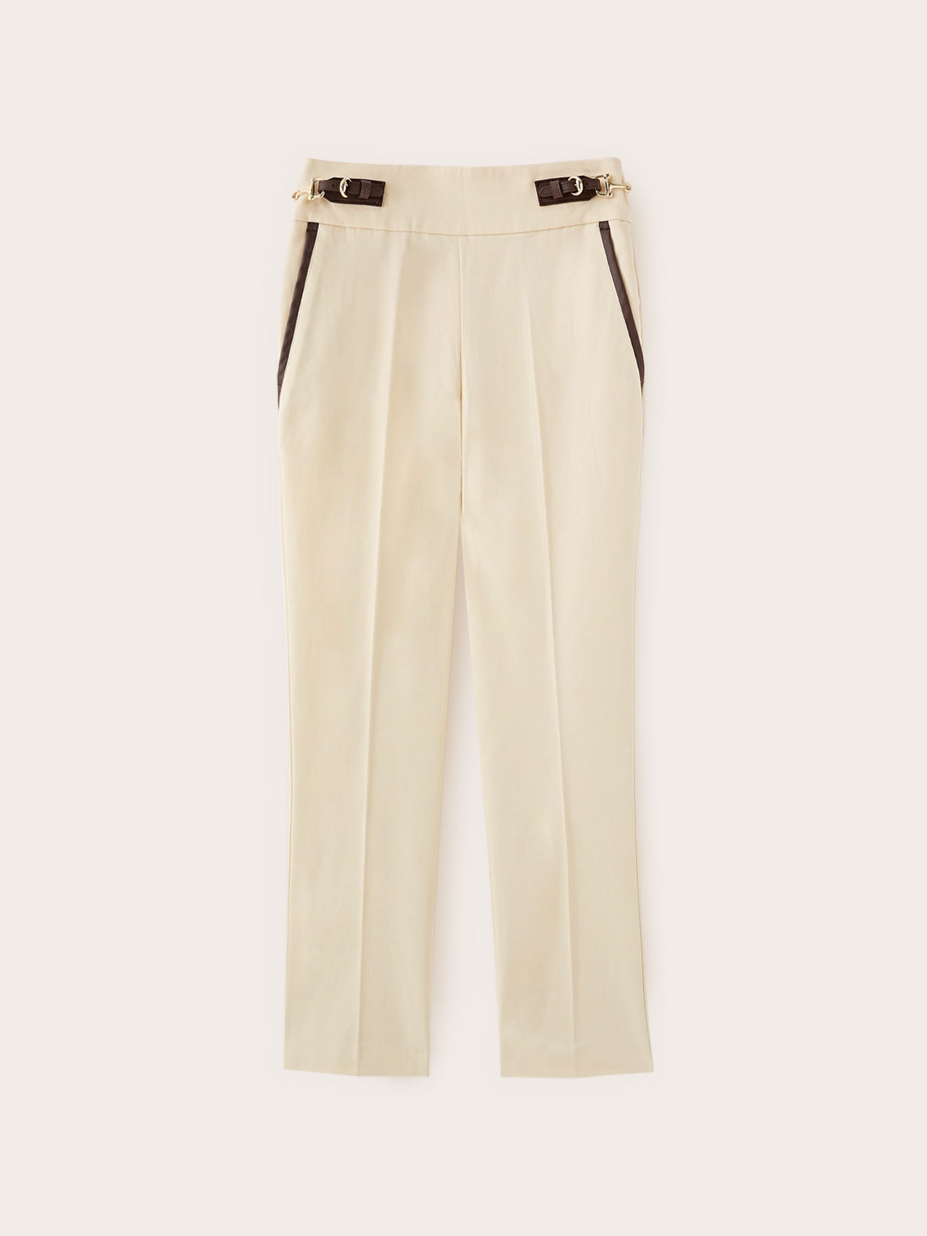 Regular pants with side buckle detail image number 4