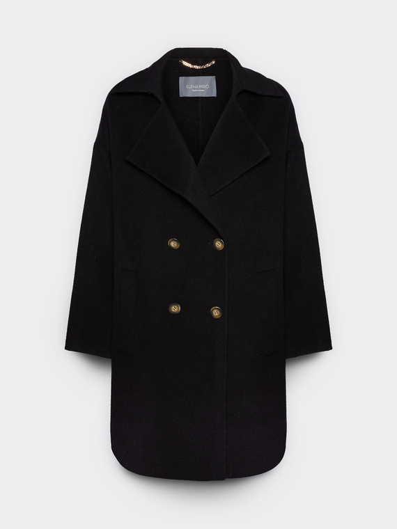 Tailored caban with wide collar