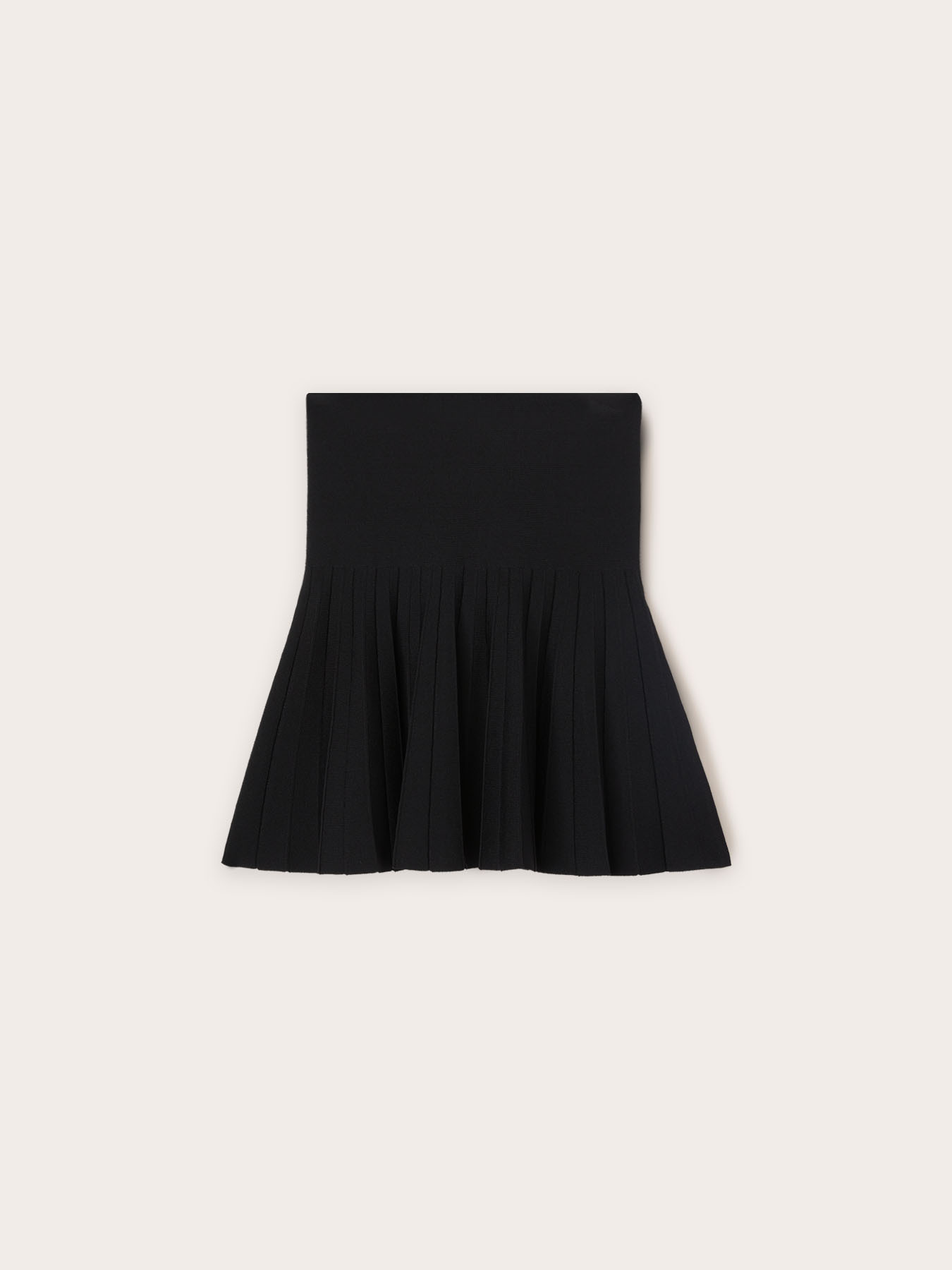 Short pleated knit skirt image number 4