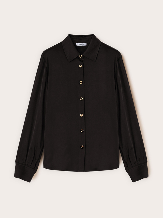 Satin shirt with eyelets