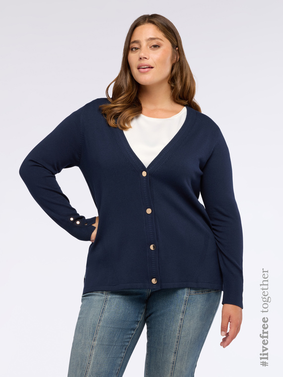 V-Ausschnitt Strickjacke mit Knöpfen