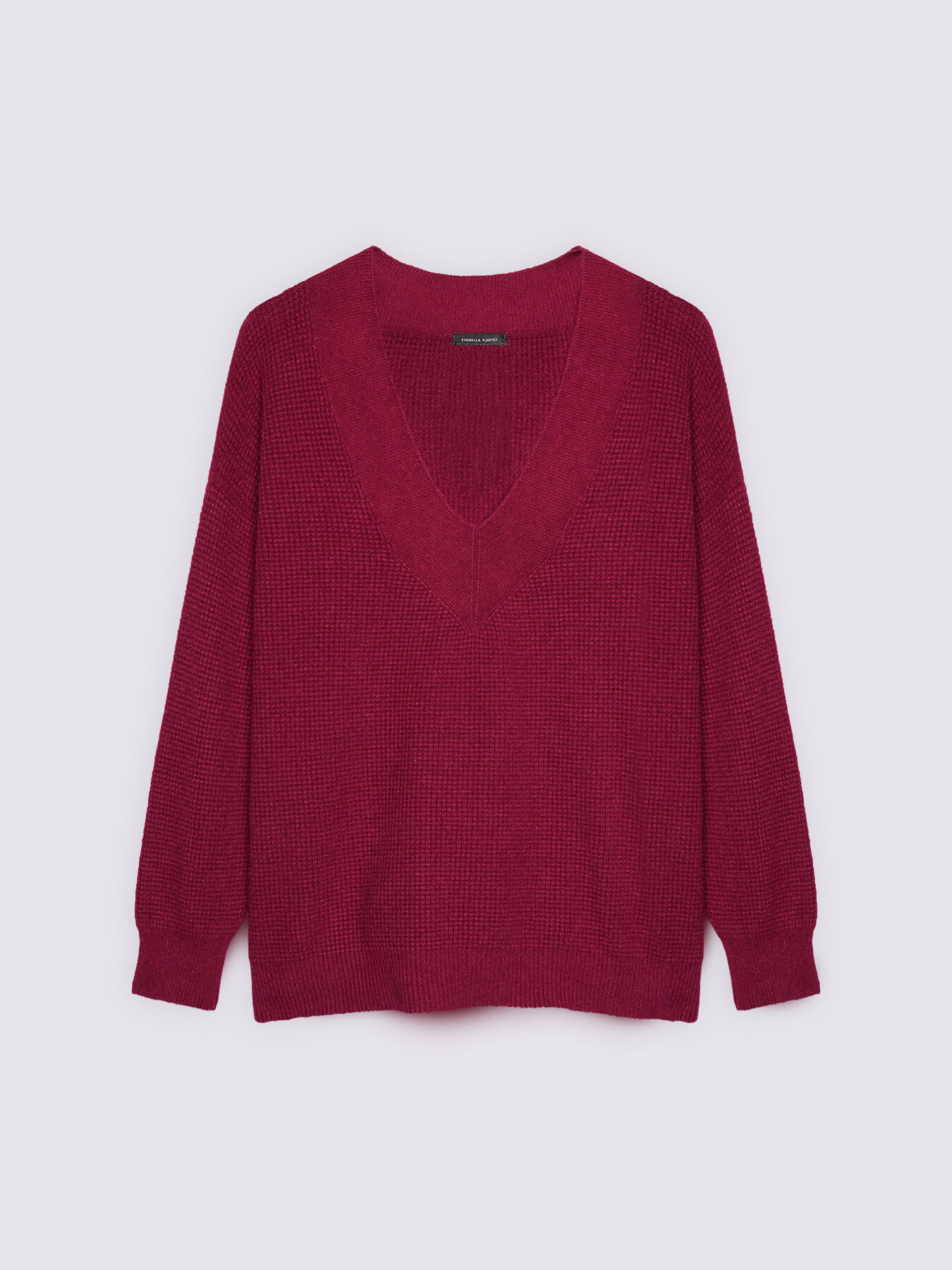 Pull décolleté en V mélange viscose image number 4