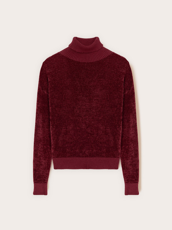 Pull col roul&eacute; en chenille