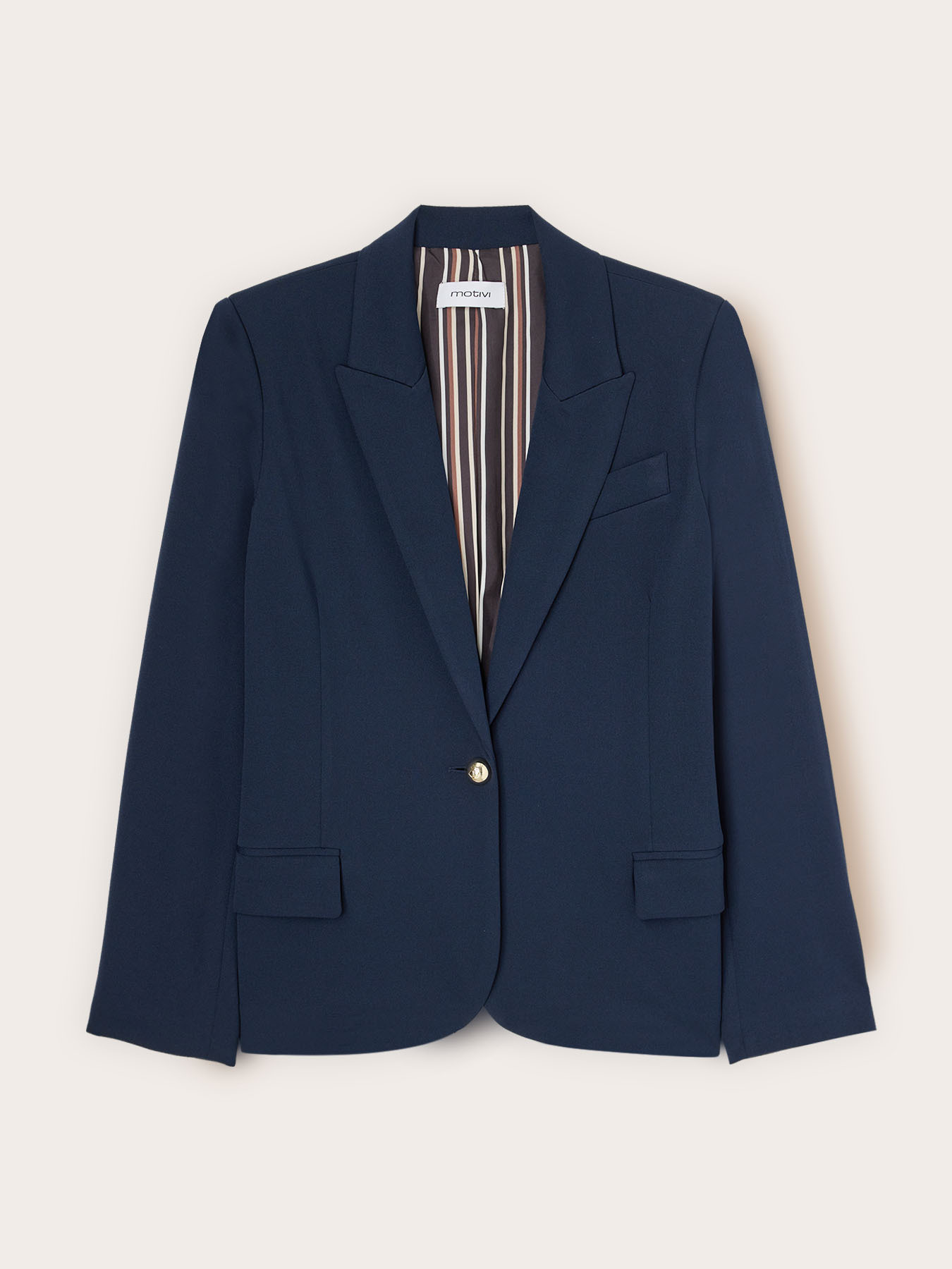 Single-breasted blazer with striped inner lining image number 3