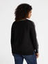 Cardigan mit weißen Bordüren und Mikro-Pailletten image number 1