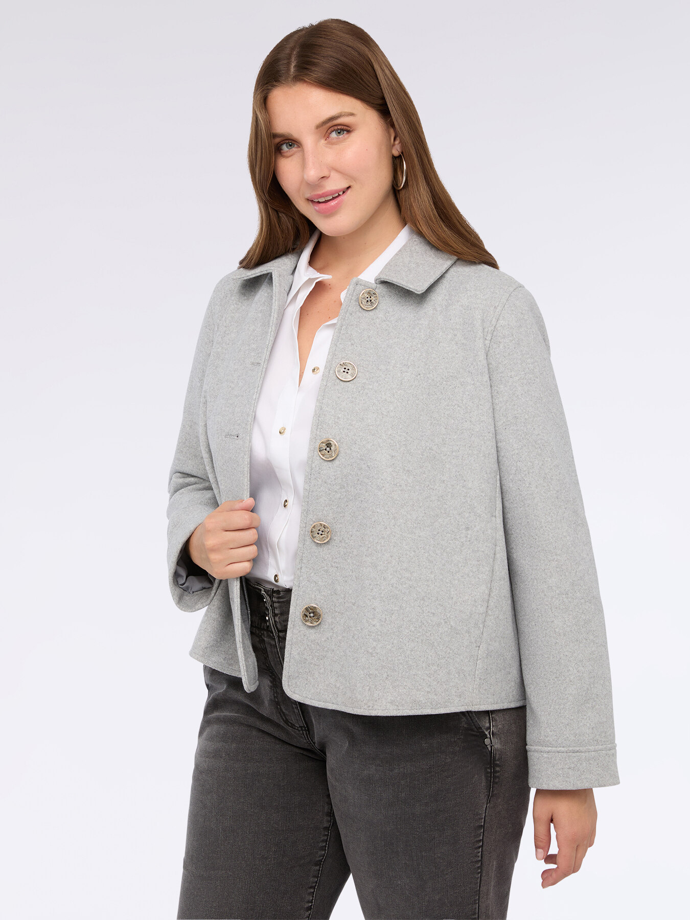 Short jacket in knitted fabric image number 0