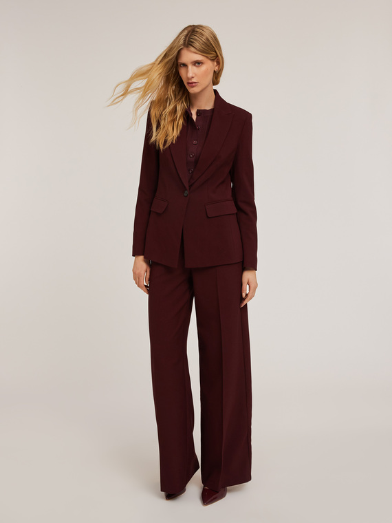 Blazer monopetto in tessuto tecnico