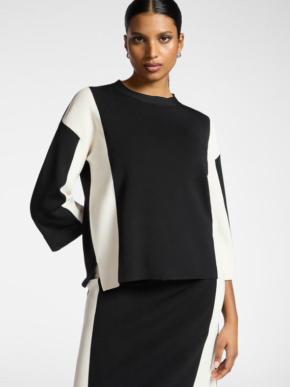 Color-Block-Pullover aus Viskosemischung