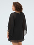 Vestito in georgette con maxi maniche kimono image number 3