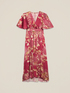 Long floral satin dress image number 4