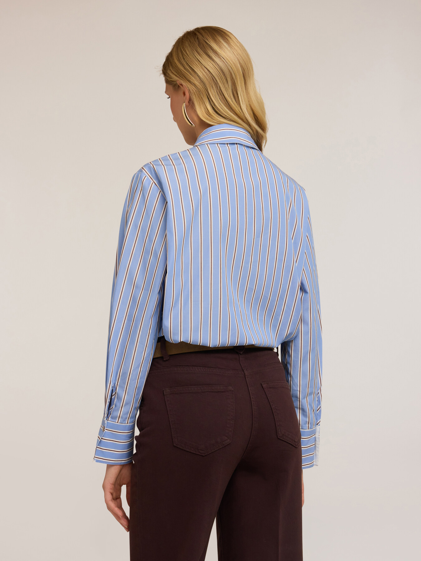 Striped shirt with rhinestone tie image number 1