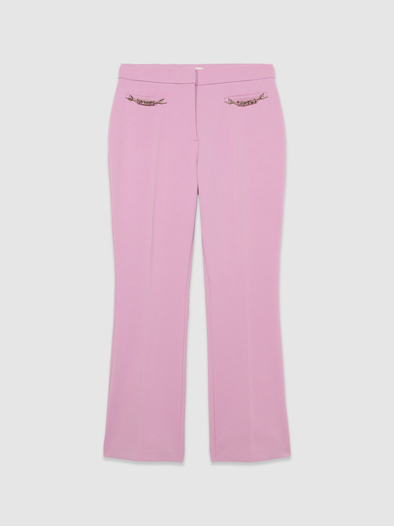 Technical fabric flared trousers