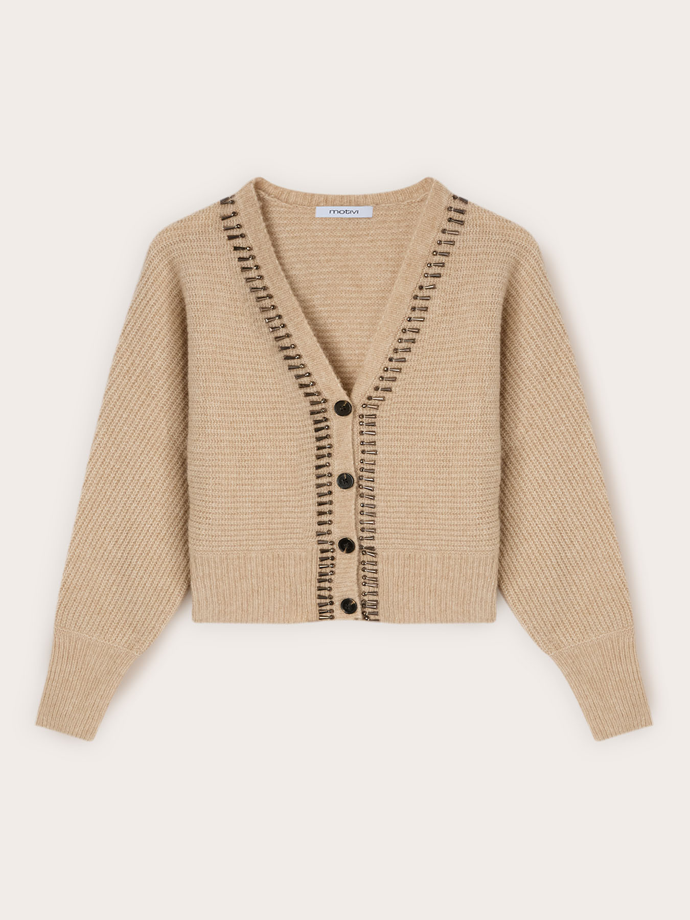 Strickjacke aus Mohair-Mischung mit Steinen image number 4