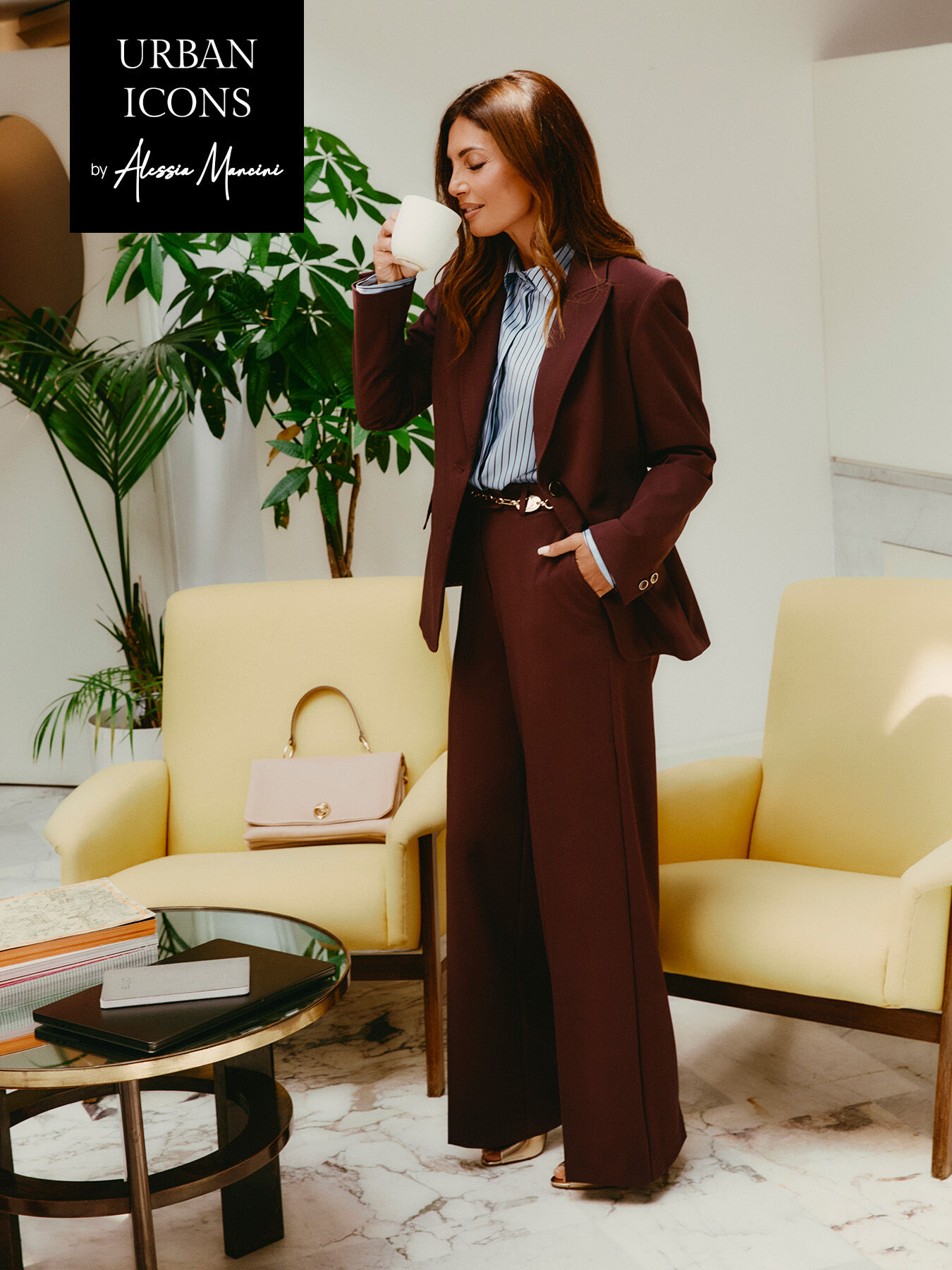 Palazzo pants in viscose blend flannel image number 0