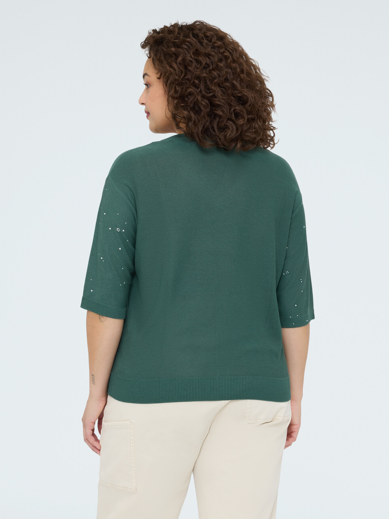 Maglia misto viscosa con applicazioni luminose image number 1