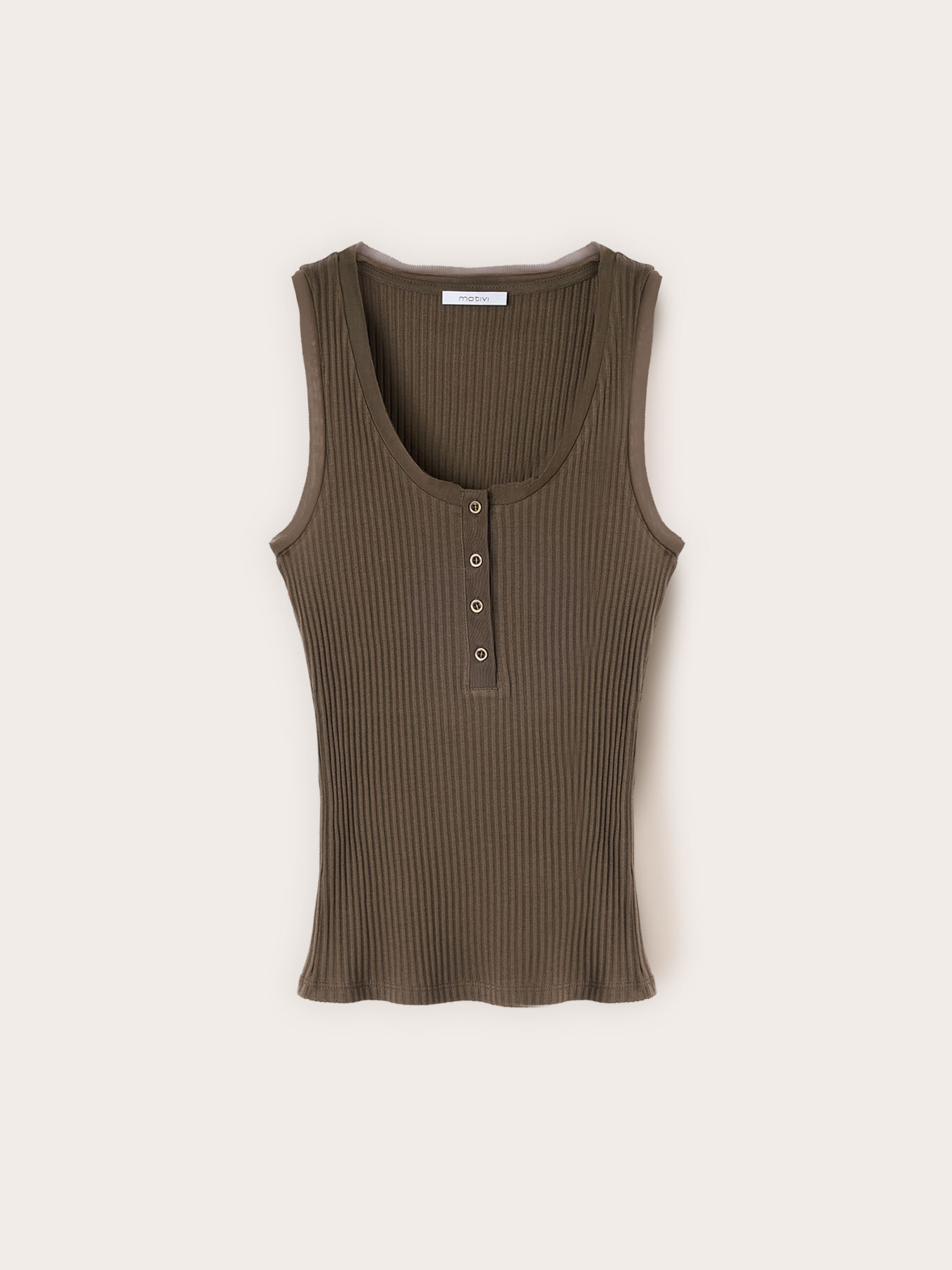 Ribbed button-up top image number 0