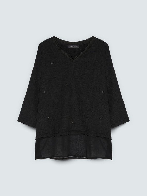 T-shirt in jersey con applicazioni