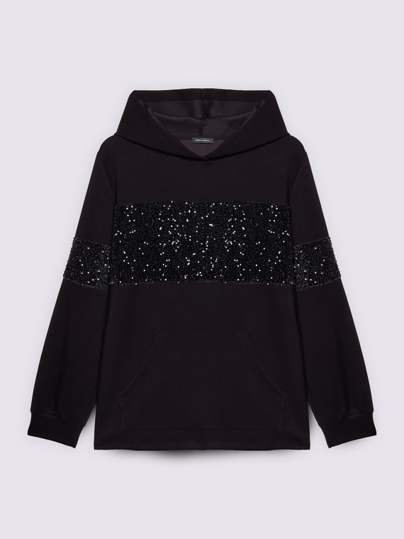 Sweat à capuche avec paillettes