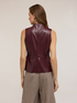 Turtleneck top in coated fabric image number 1