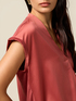 Two-material V-neck T-shirt image number 2