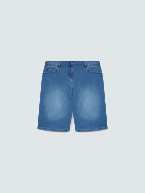 Jeans-Bermuda in Washed-Optik