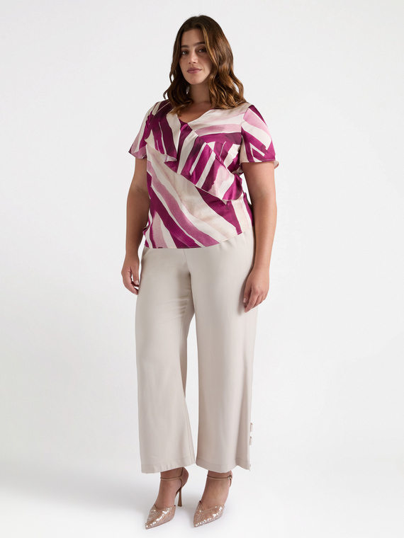 Bedruckte Bluse mit Volant