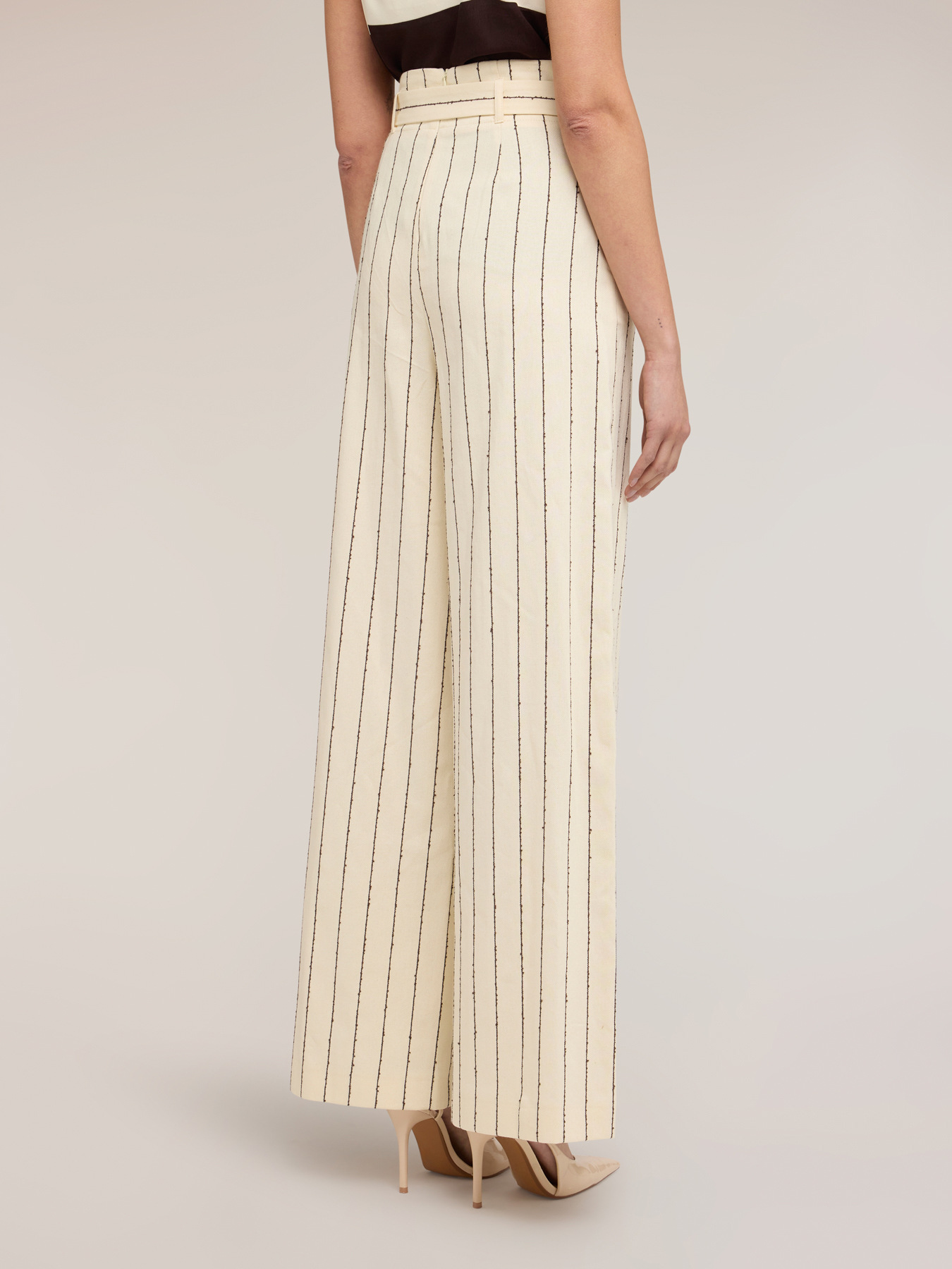 Pinstripe palazzo pants The Tailoring Lab image number 1