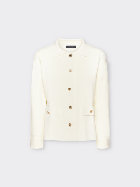 Tricot jacket with buttons