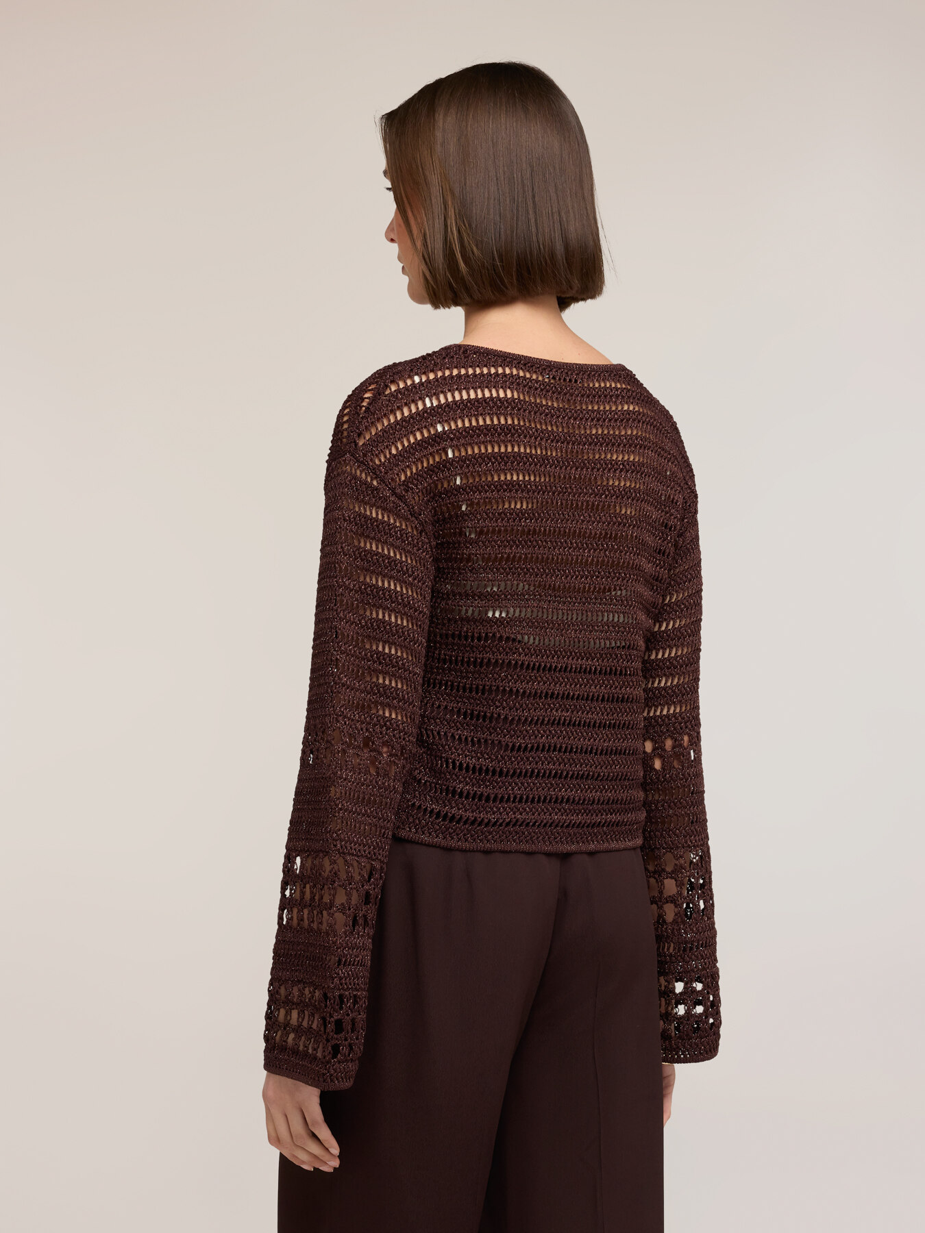 Open-knit cardigan with lurex blend image number 1