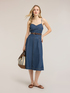 Rochie midi din denim cu decolteu &icirc;n formă de inimă image number 2