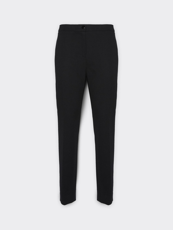 Slim-fit trousers in Milanese stitch
